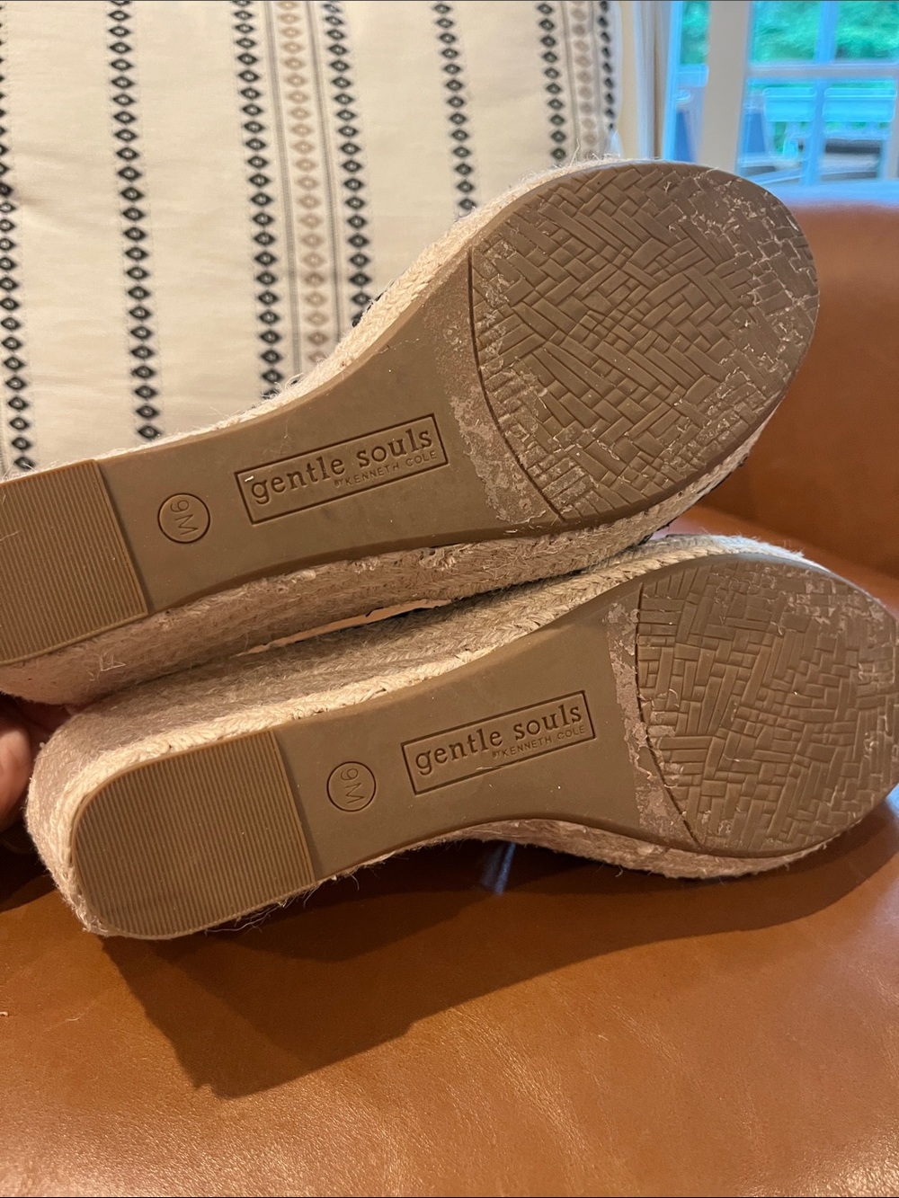 gentle souls Black Elastic Espadrille Wedge Sandals - Picture 3 of 5